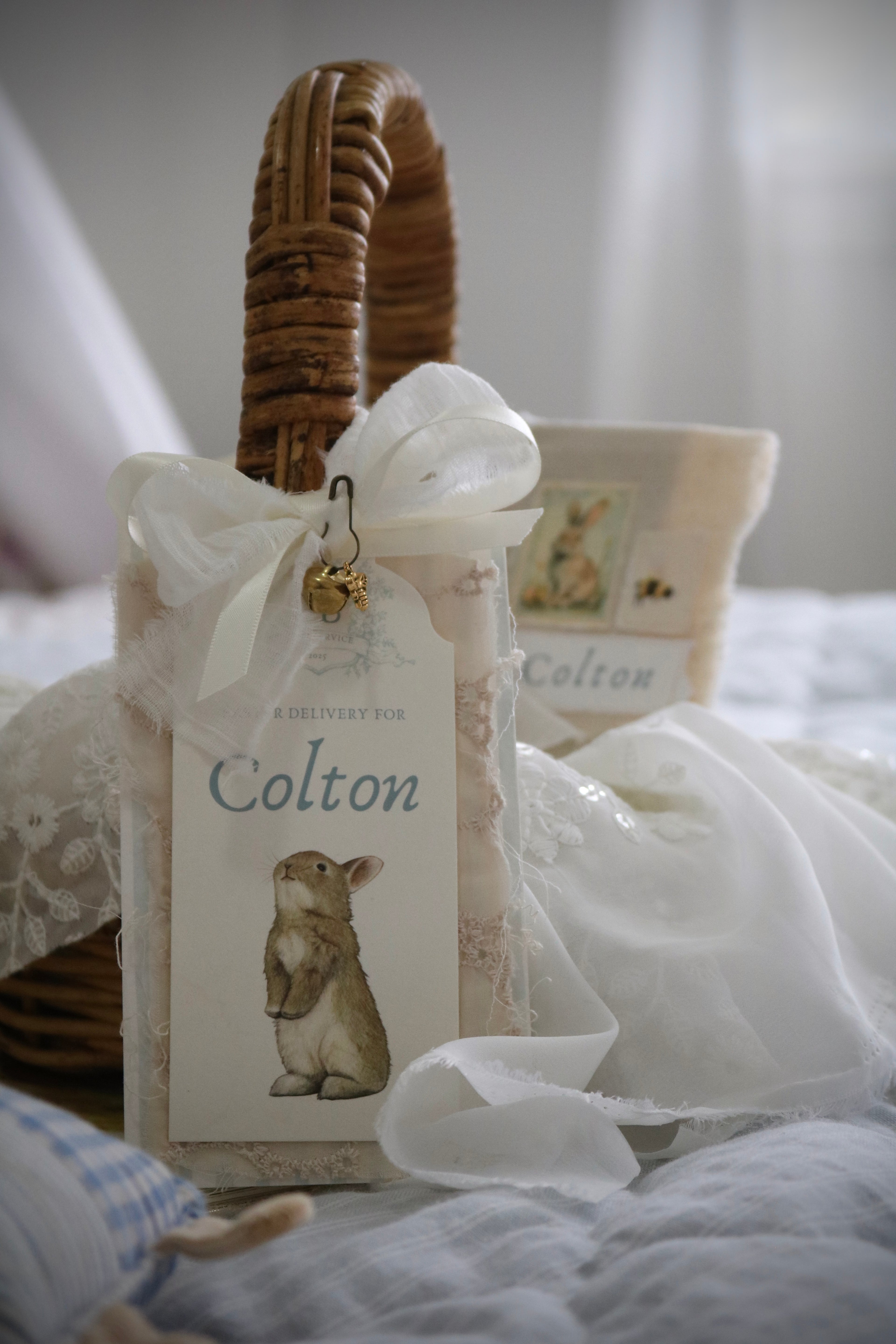 Name Tag for Easter Basket | Blue