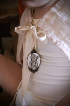 Gingham Capelet with Teddy Brooch