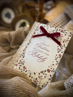 Personalised Christmas Card with Lace and Velvet Ribbon