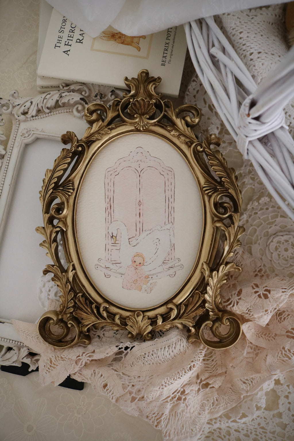 Dolly and the Rocking Swan | Framed