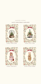Lace and Cotton Christmas Garland | Customisable Illustrations + Text