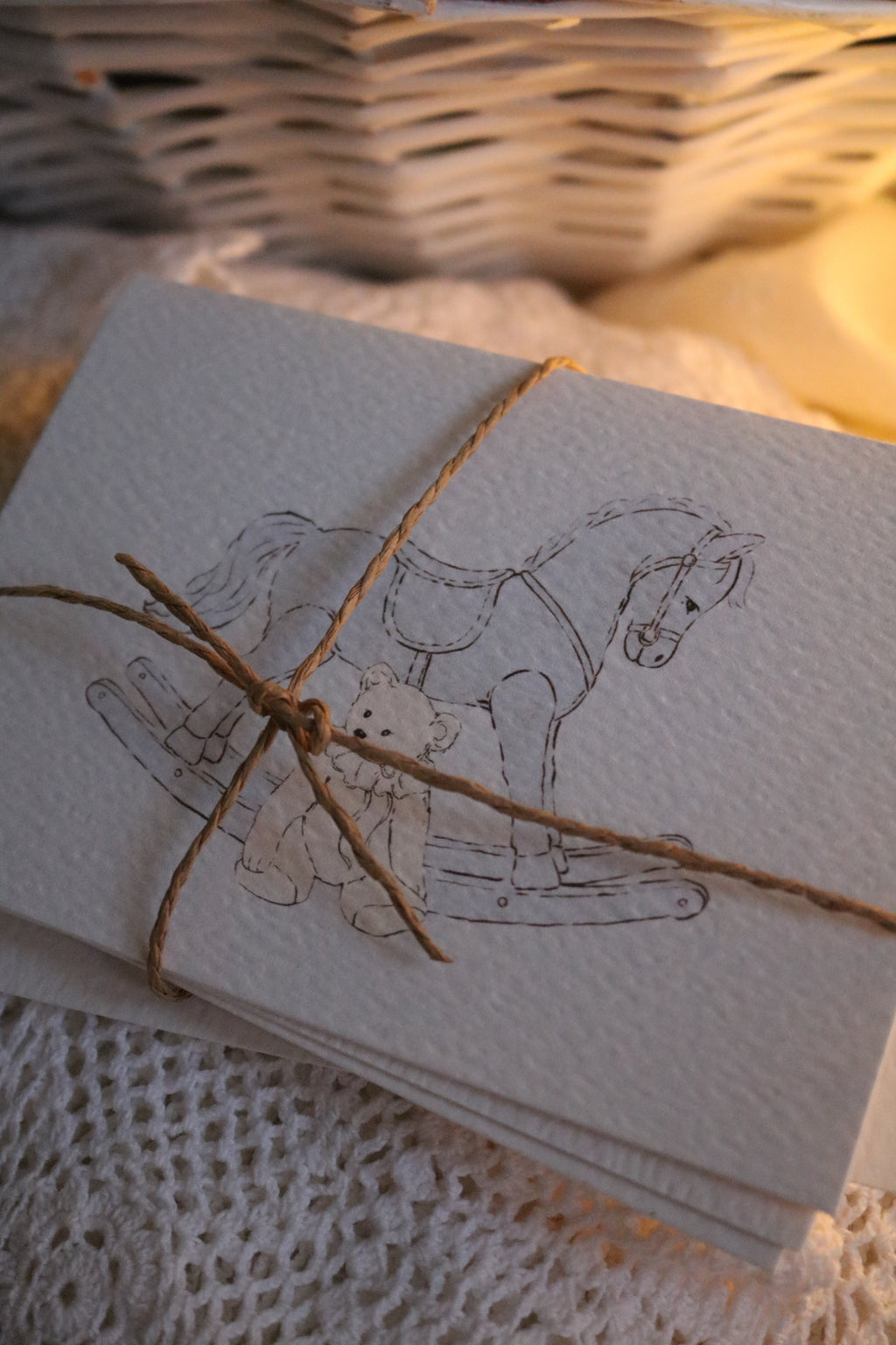 Rocking Horse and Teddy | Illustrated Keepsake Card