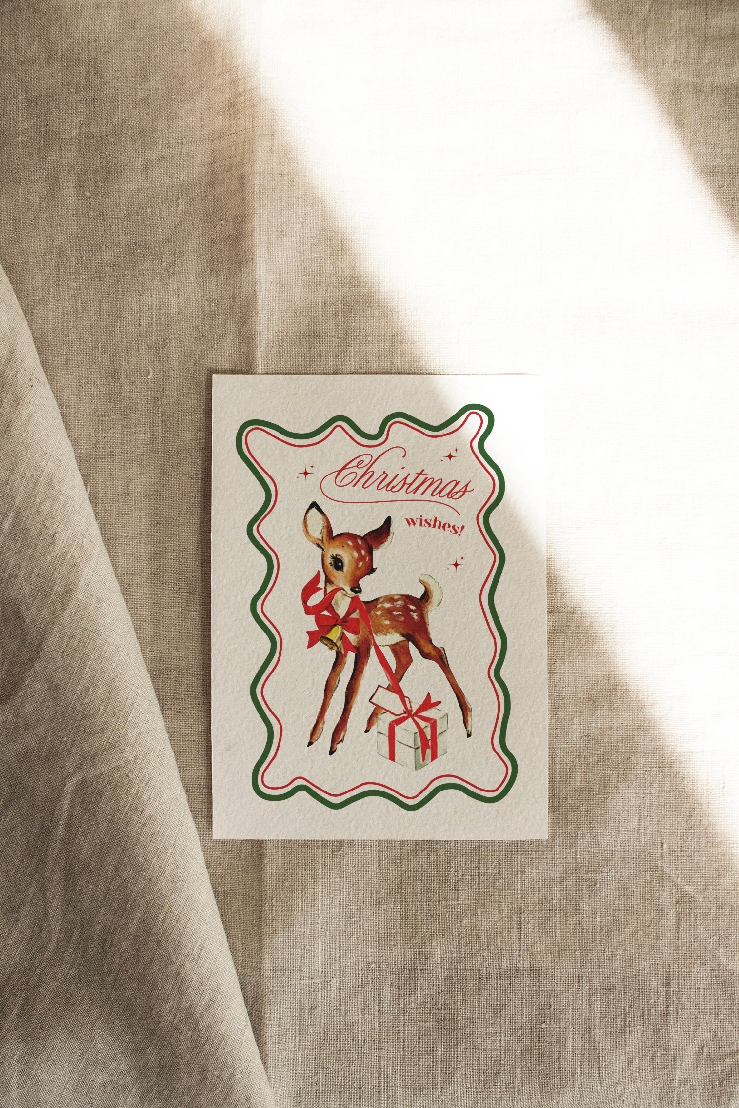 Cute Retro Reindeer | Available as Christmas Card or Print