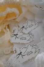 Embroidered Cotton Capelet with Swan Pendant