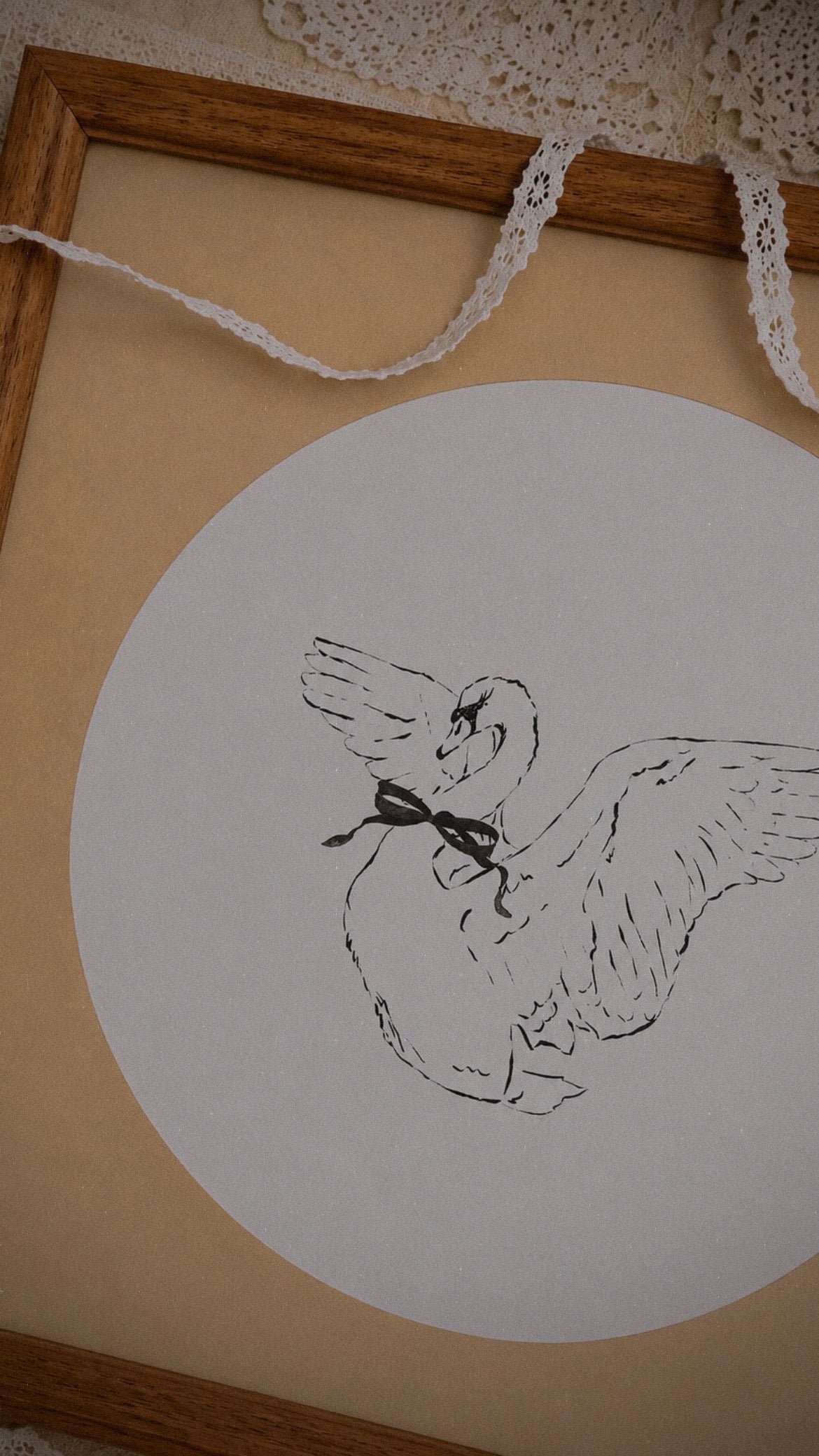 Swan Sketch | Large Frame