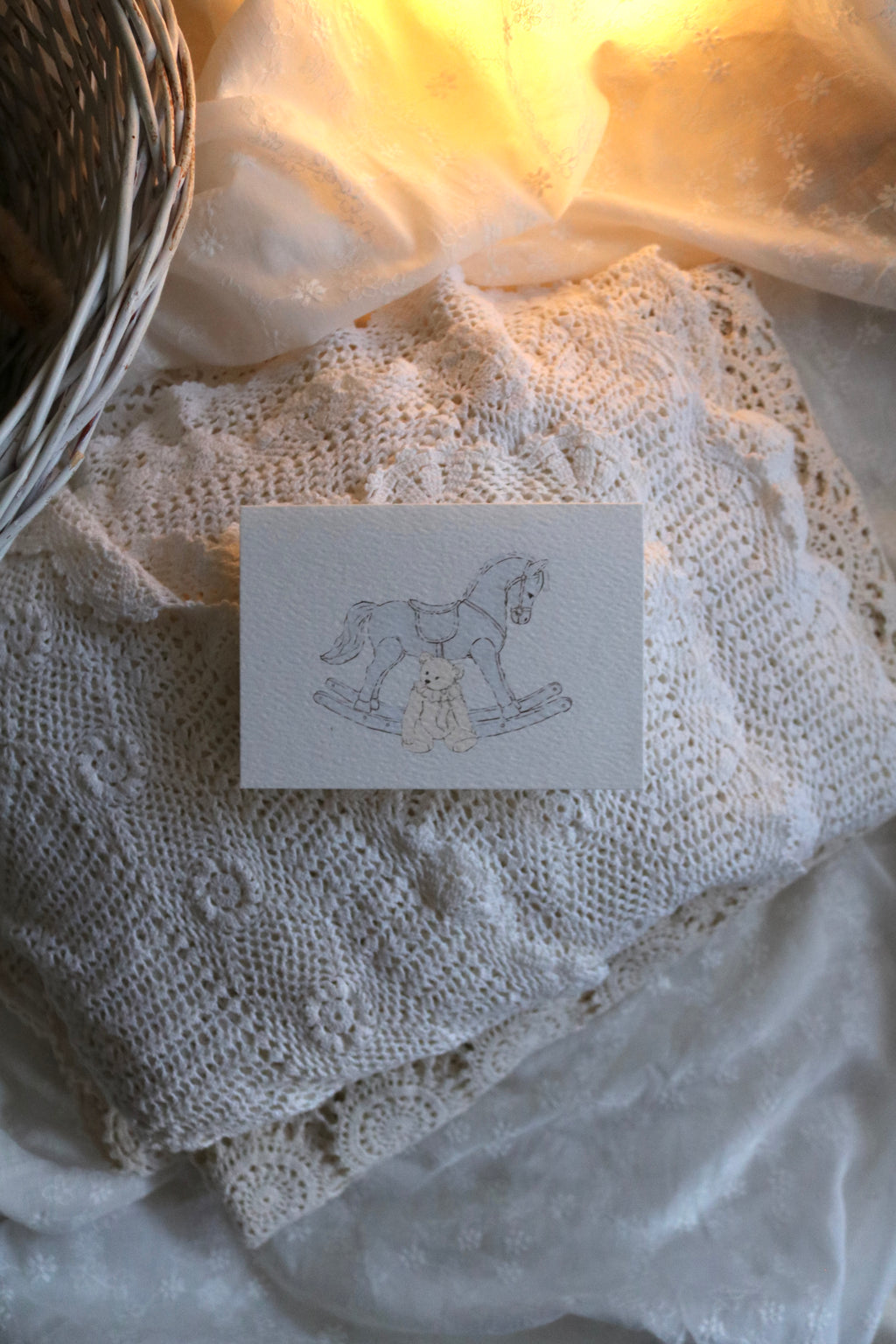 Rocking Horse and Teddy | Illustrated Keepsake Card