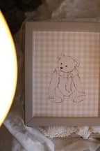 Nursery Teddy with Gingham | Framed