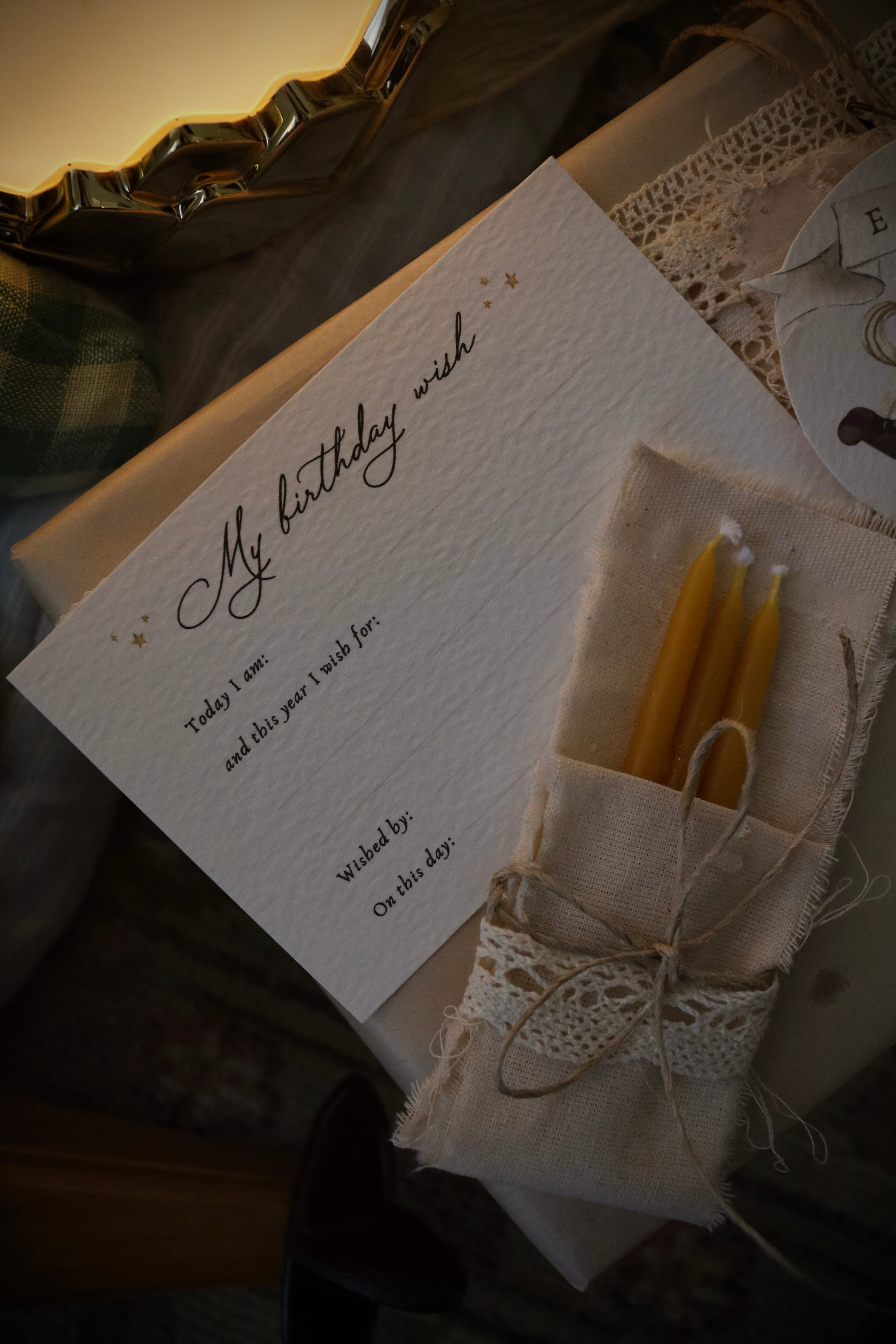 My Birthday Wish Set | 3 x Beeswax Candles + Wish Cards