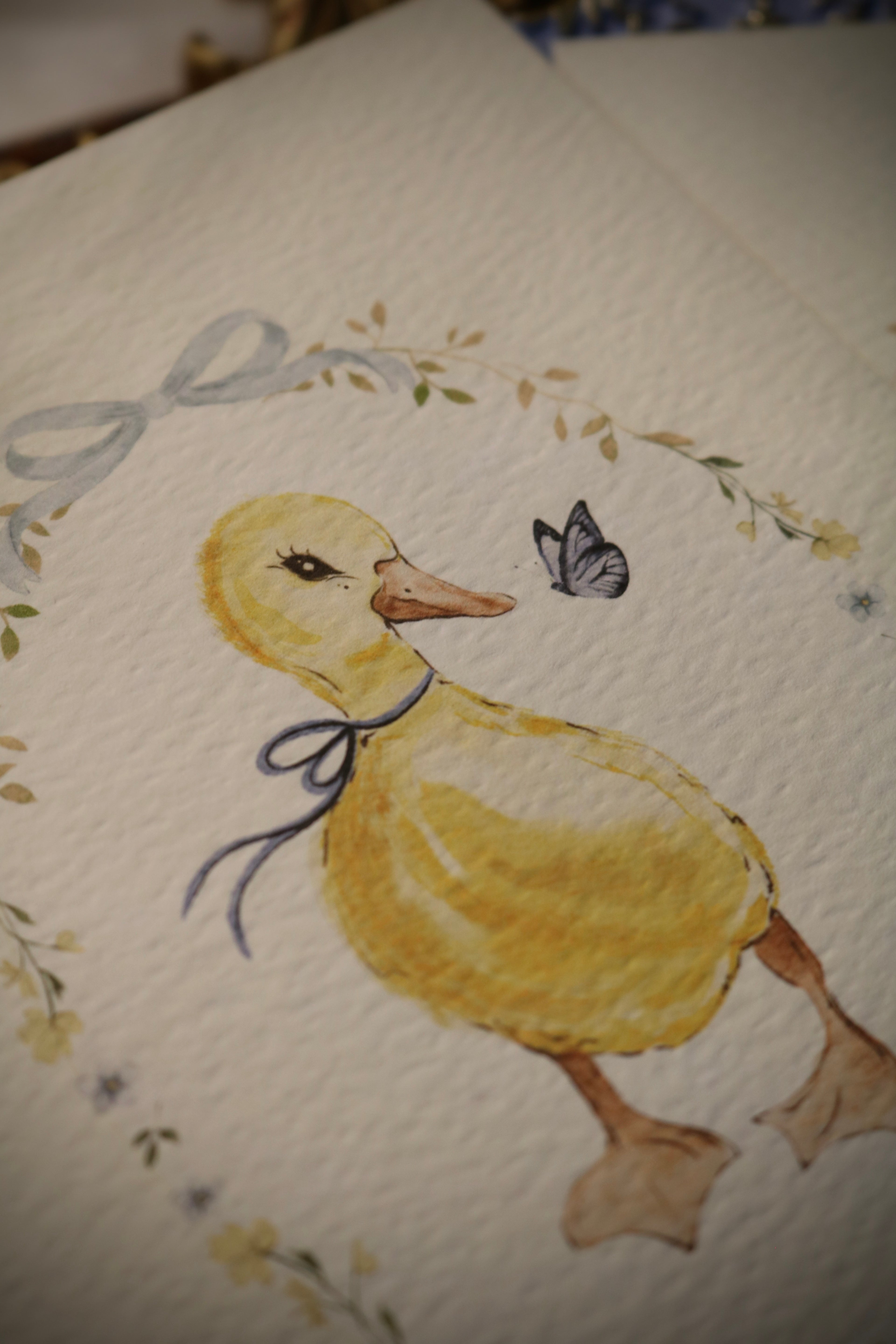 Duckling and Butterfly | Art Print or Greeting Card