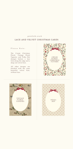 Personalised Christmas Card with Lace and Velvet Ribbon