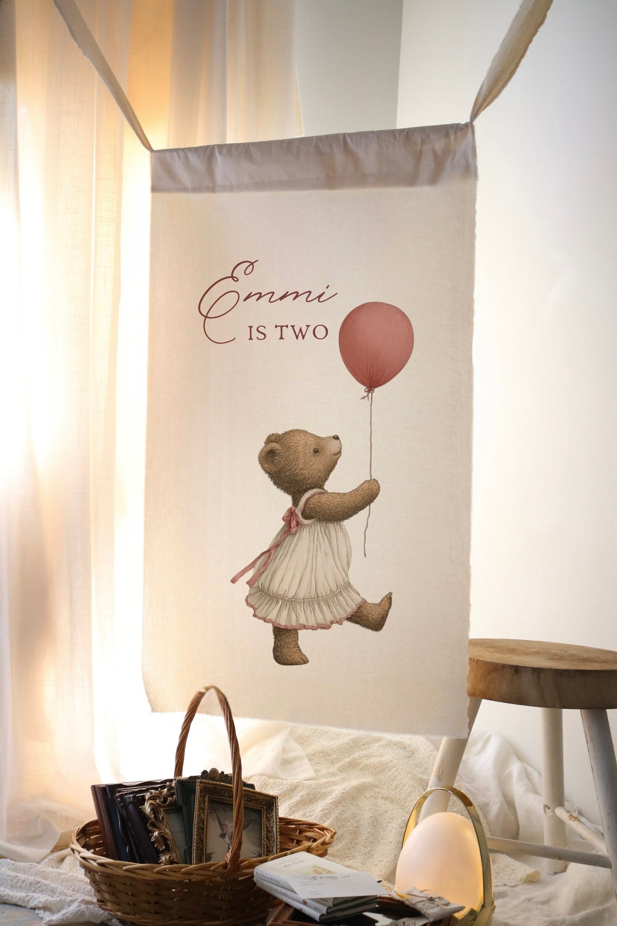 Tall Birthday Banner | 55cm x 115cm | Multiple Design + Fabric Options