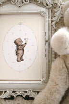 Teddy and Her Flowers | Art Print