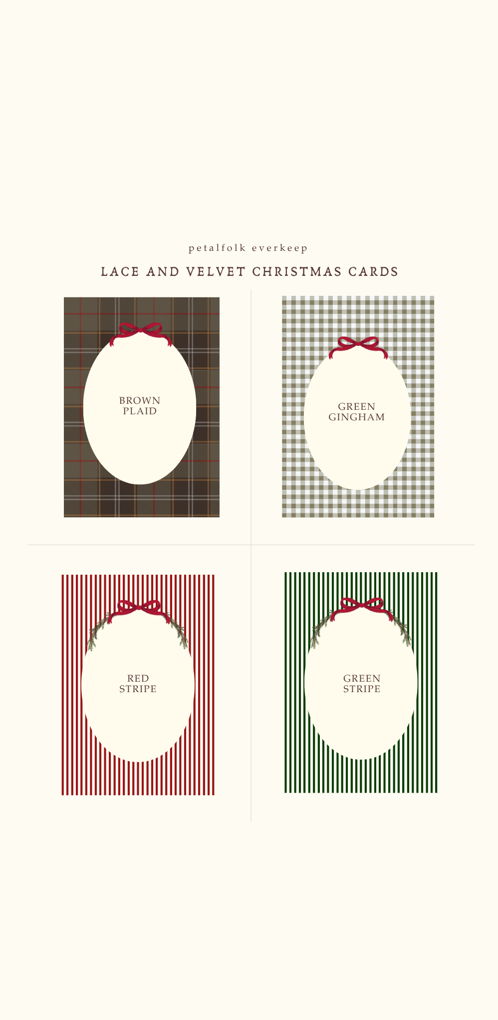 Personalised Christmas Card with Lace and Velvet Ribbon