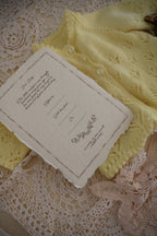 Vintage Handmade Baby Cardigan with Illustrated Keepsake Card | Yellow