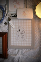Nursery Teddy with Gingham | Framed