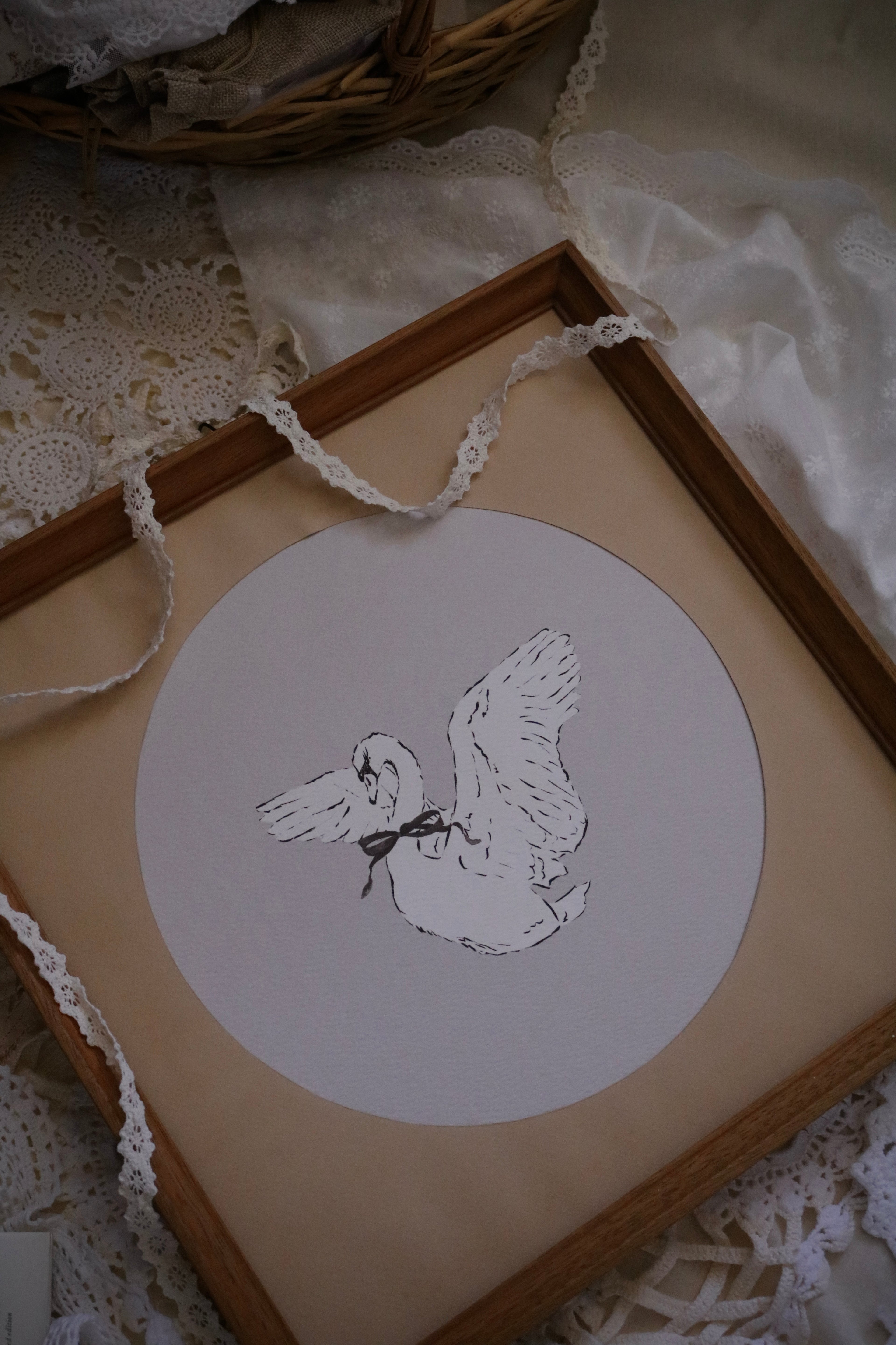 Swan Sketch | Framed