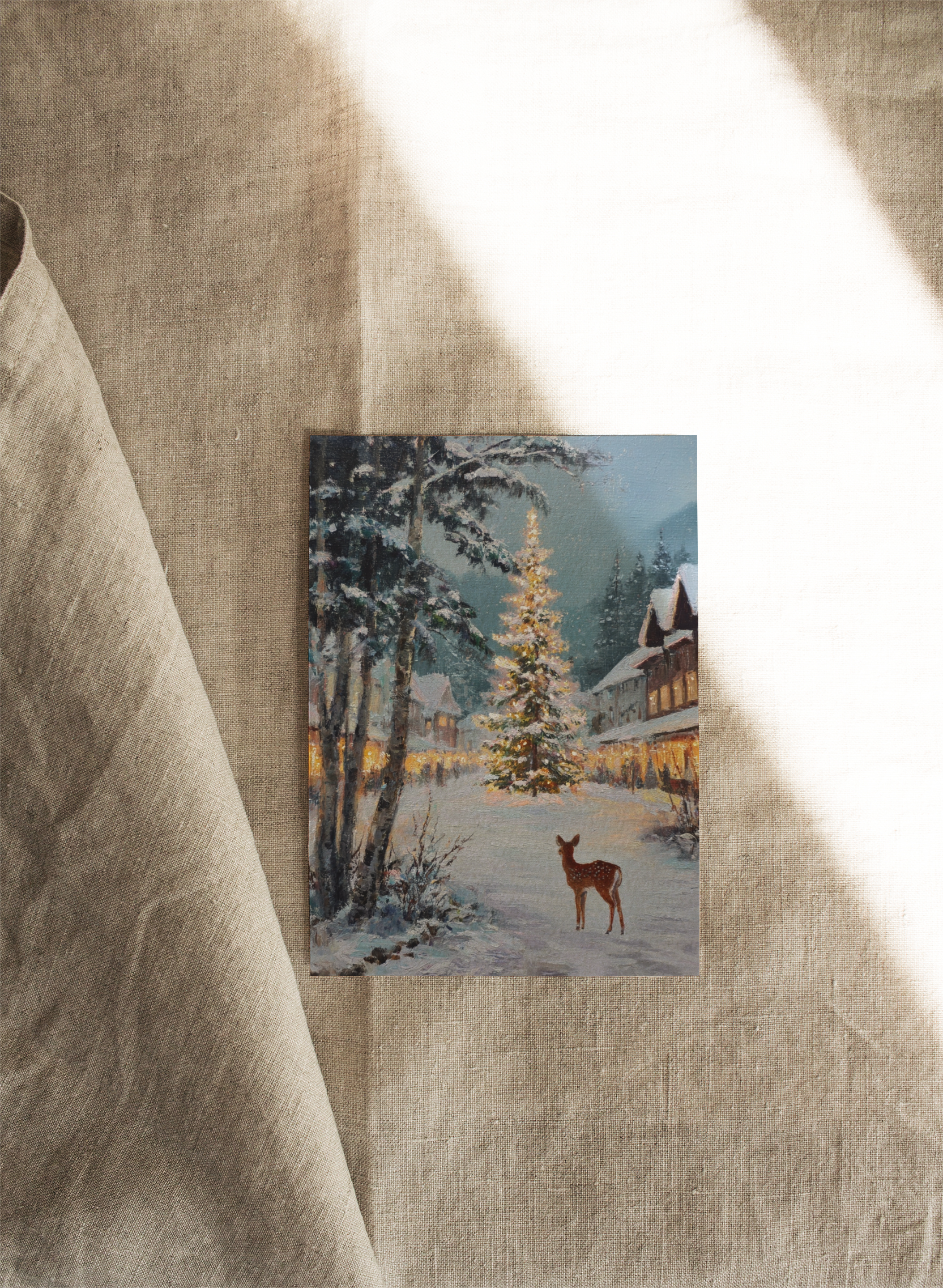 The Fawn Finds Christmas | Available as Christmas Card or Print