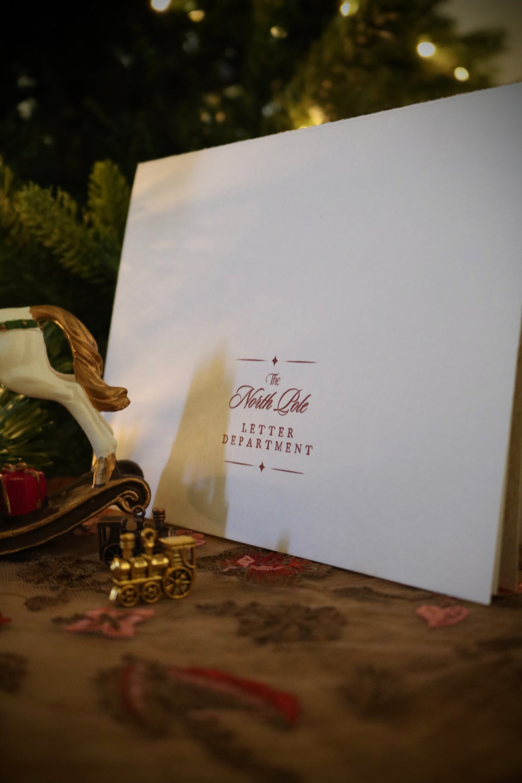 Deluxe Illustrated Card and Letter from Santa, with Double Velvet and Cotton Envelopes