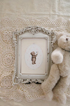 Teddy and Her Flowers | Art Print