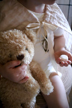 Gingham Capelet with Teddy Brooch