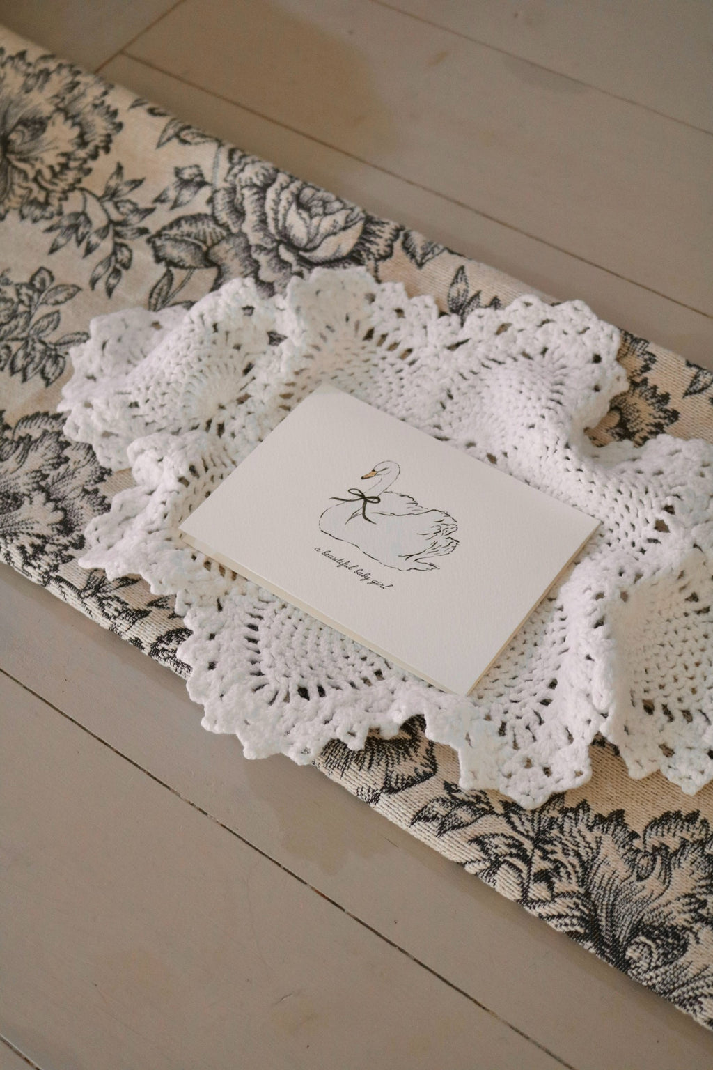 Swan | Baby Girl | Illustrated Keepsake Card