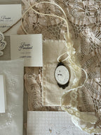Embroidered Cotton Capelet with Swan Pendant