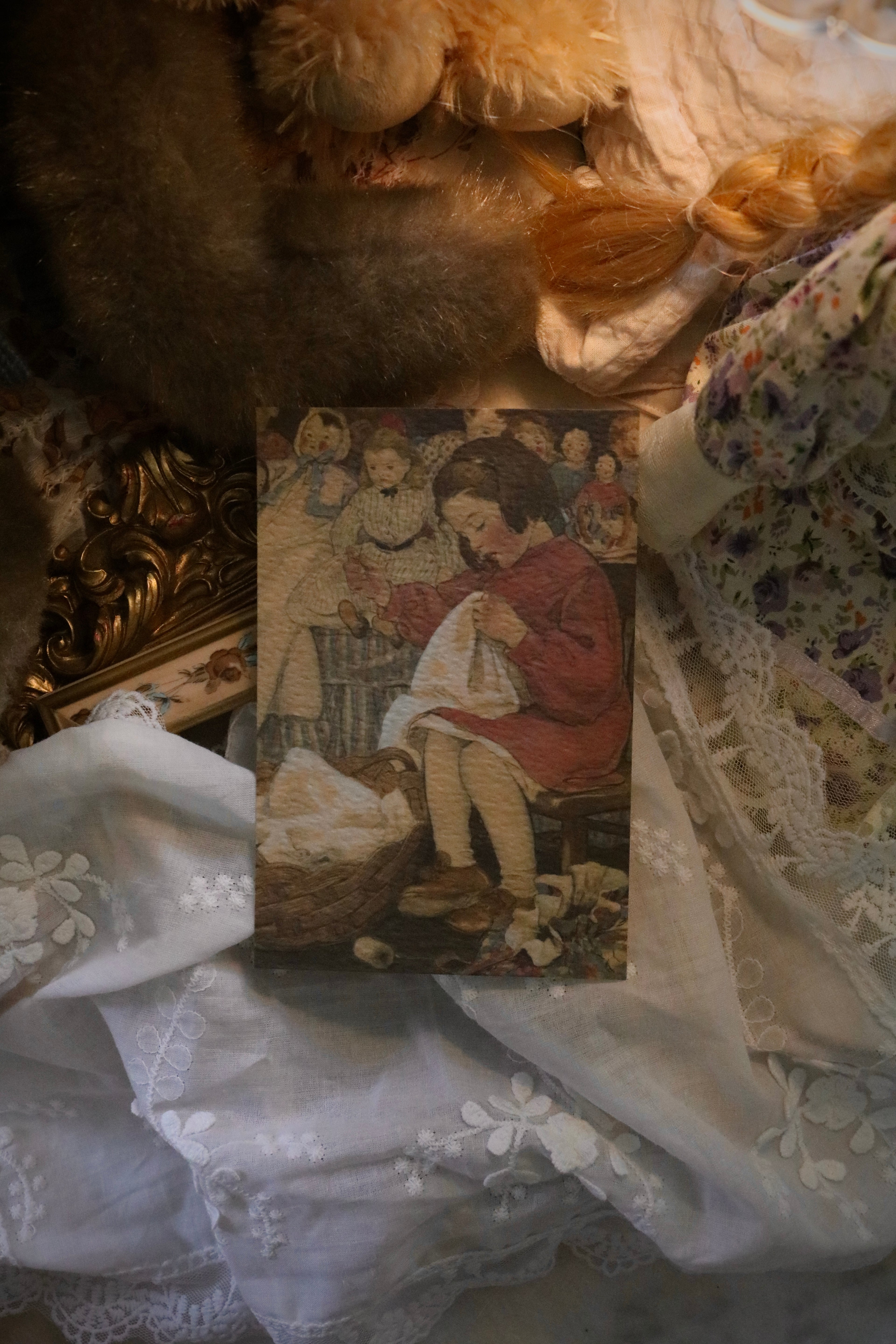 A Little Girl Sewing | J. W. Smith c. 1915 | The Everkeep Archive