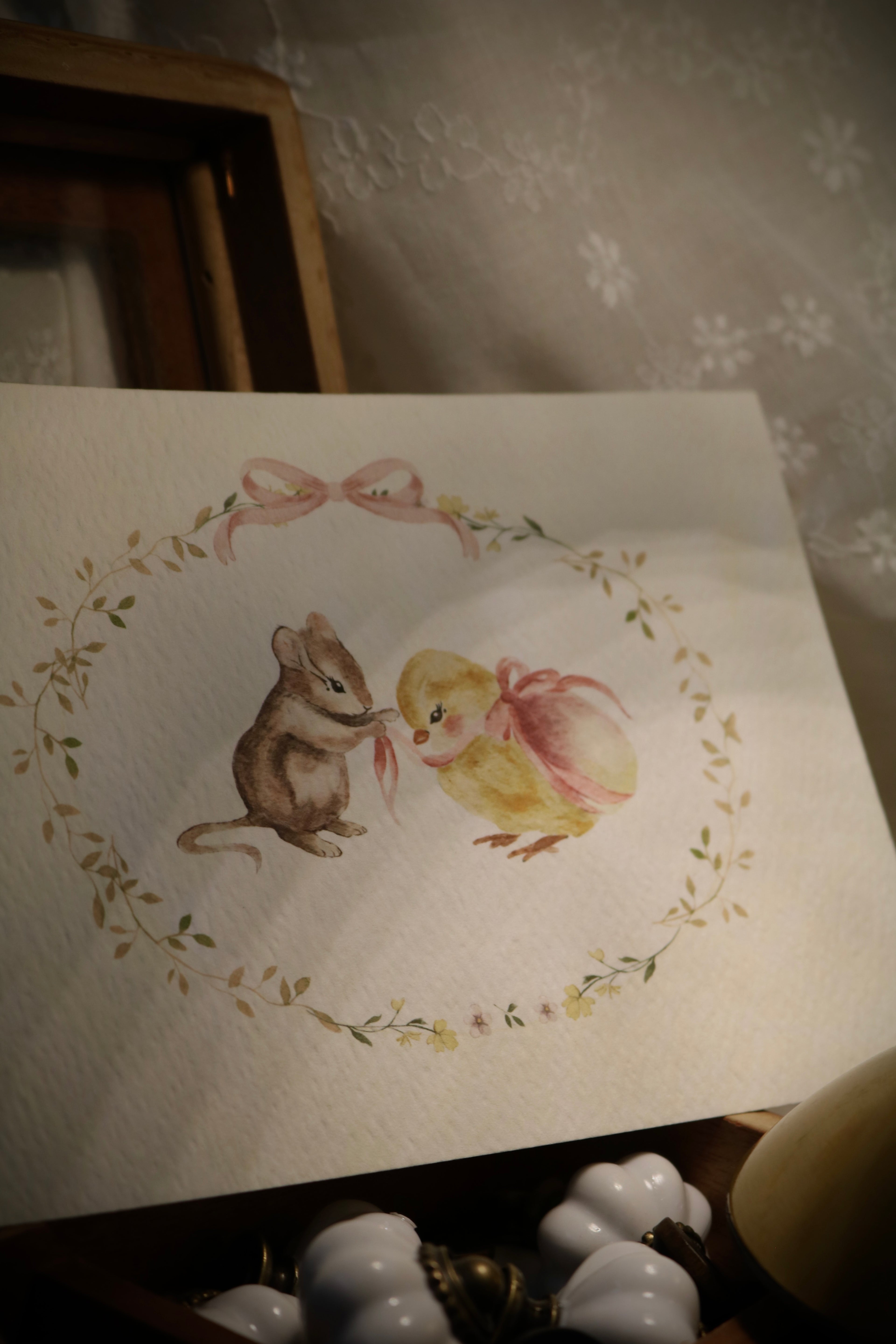 The Mouse and the Easter Chick | Art Print or Greeting Card