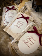 Personalised Christmas Card with Lace and Velvet Ribbon