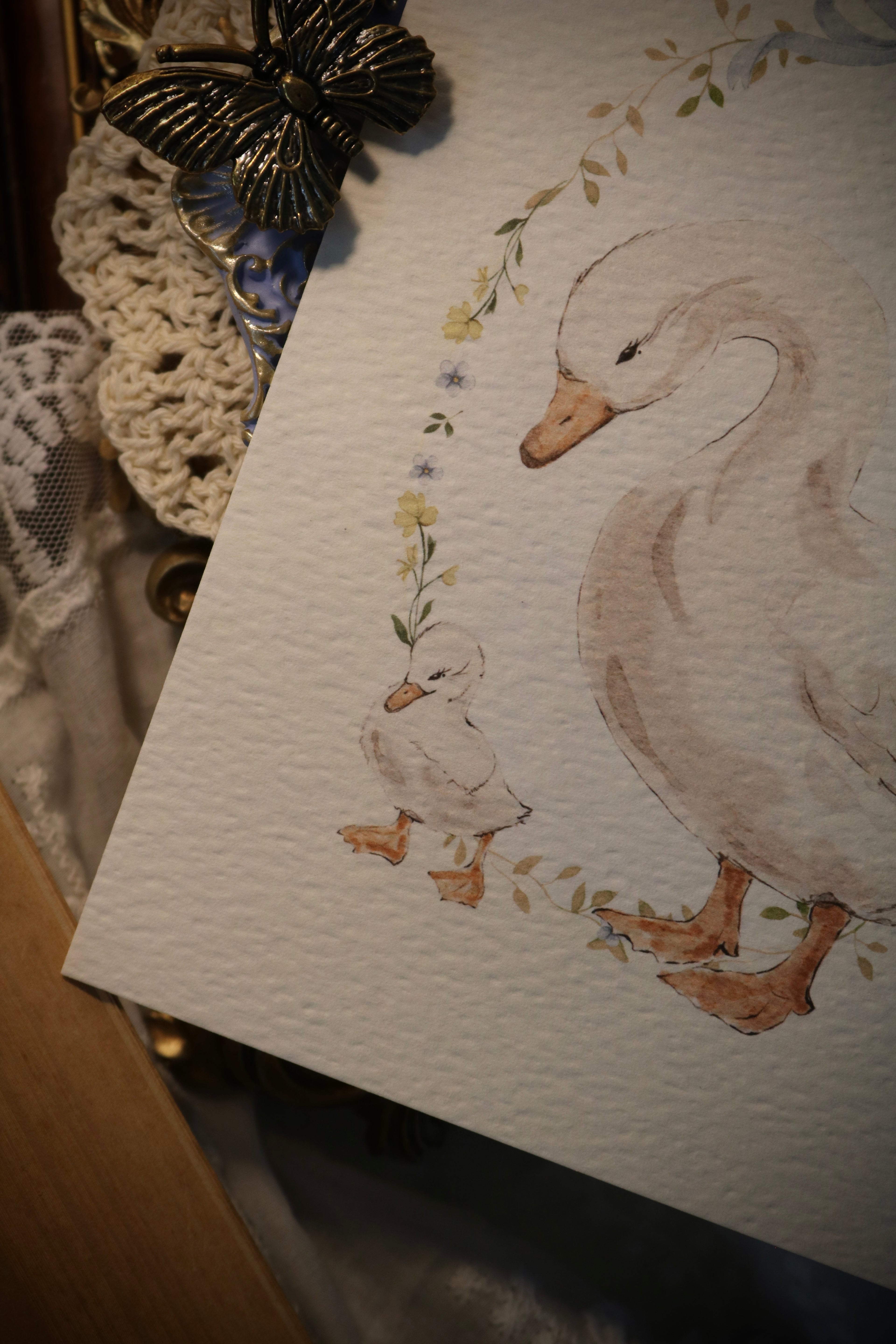 Mama Duck and Her Baby | Art Print or Greeting Card