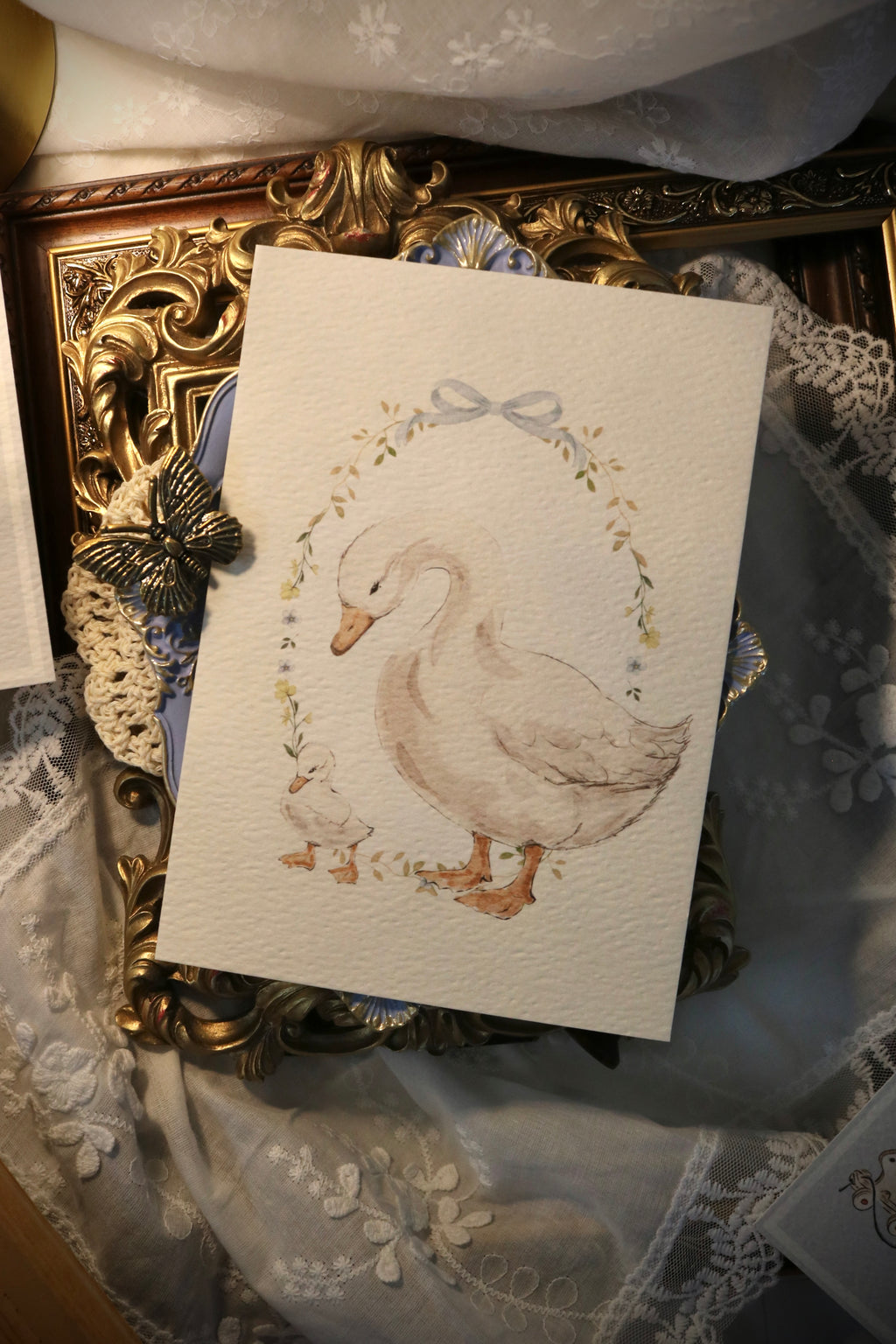 Mama Duck and Her Baby | Art Print or Greeting Card