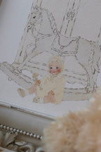 Dolly and the Rocking Horse | Cream | Art Print
