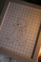 Nursery Teddy with Gingham | Framed