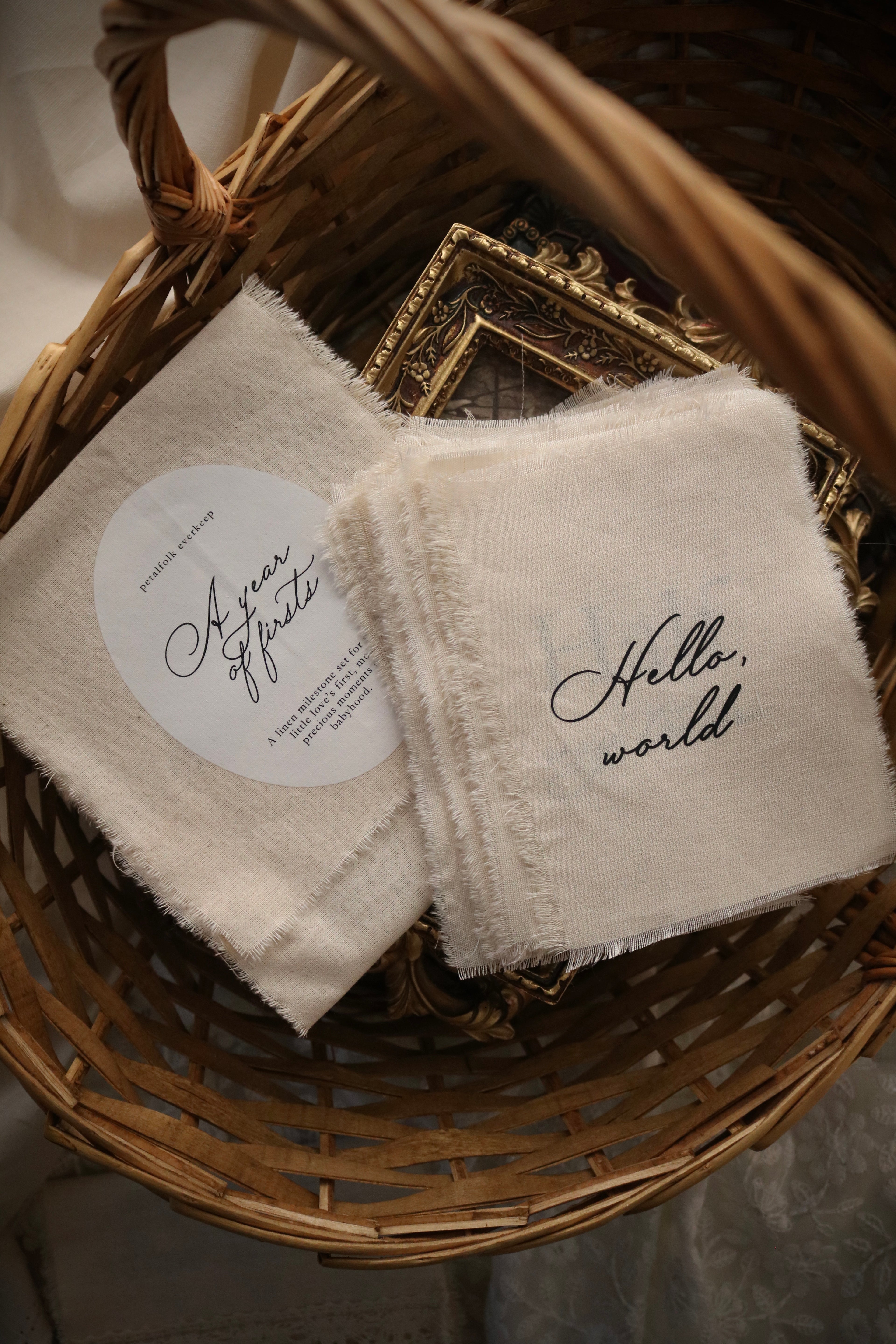 A Year of Firsts - Linen Milestone Set for Baby