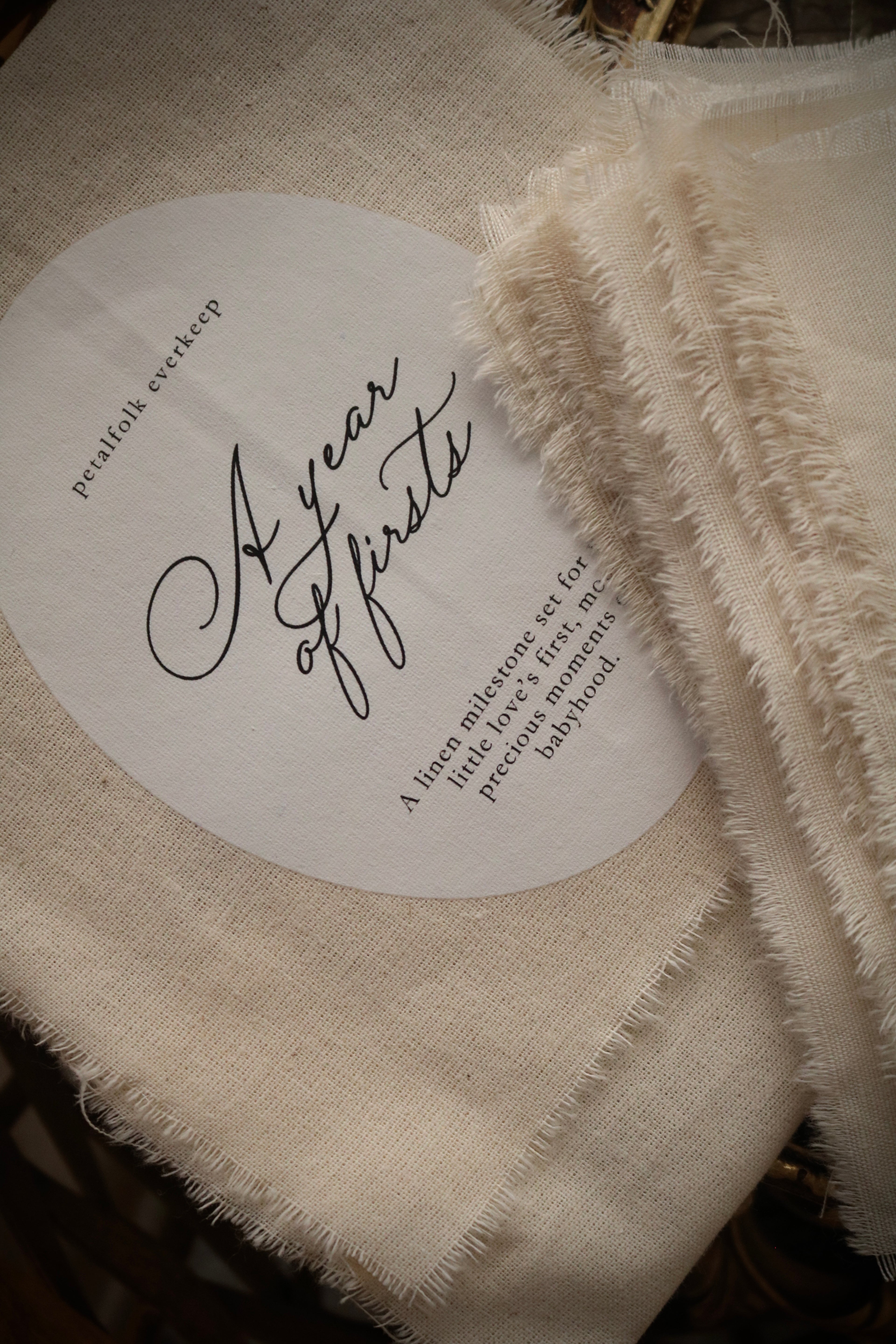 A Year of Firsts - Linen Milestone Set for Baby