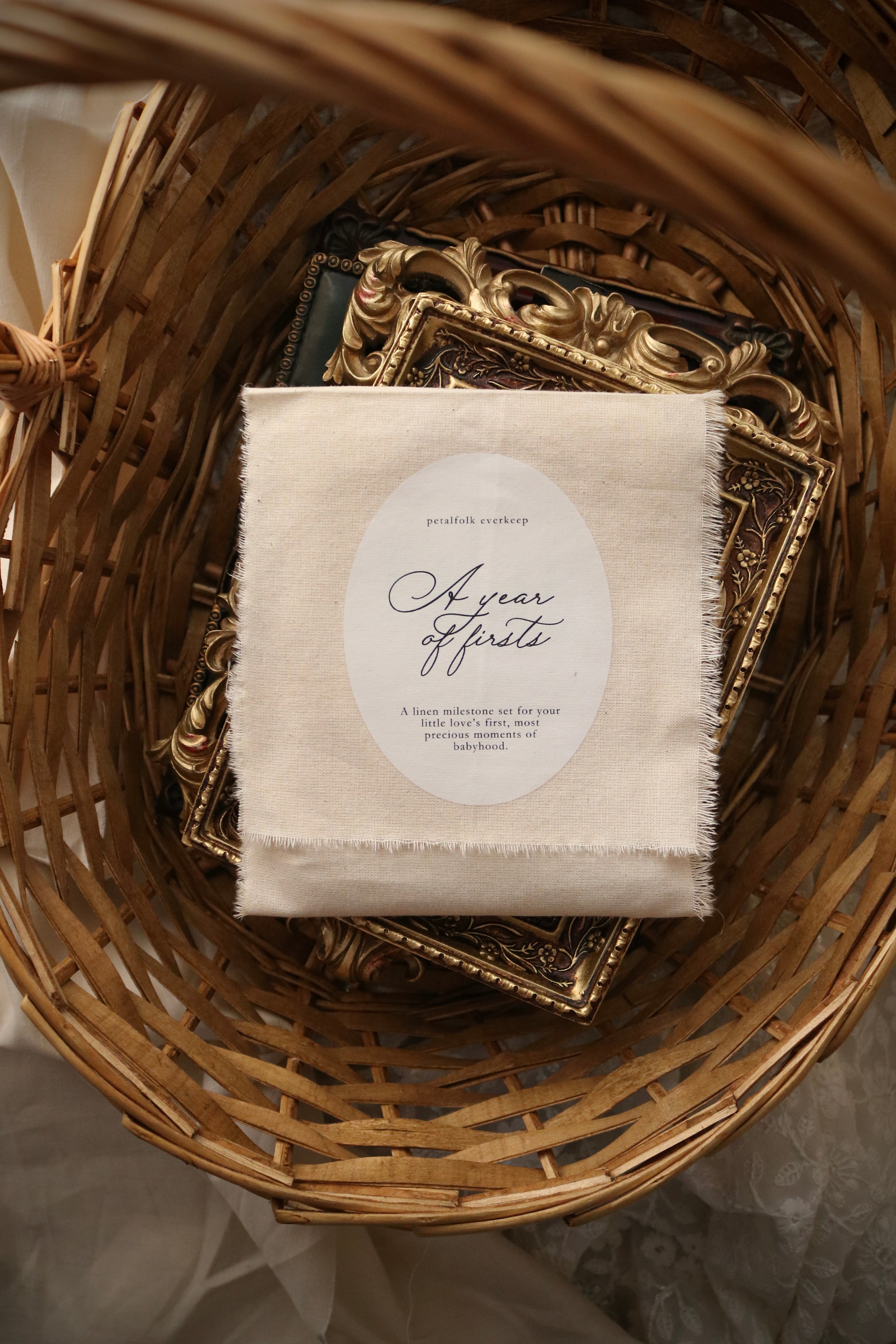 A Year of Firsts - Linen Milestone Set for Baby
