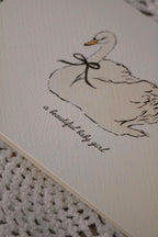 Swan | Baby Girl | Illustrated Keepsake Card