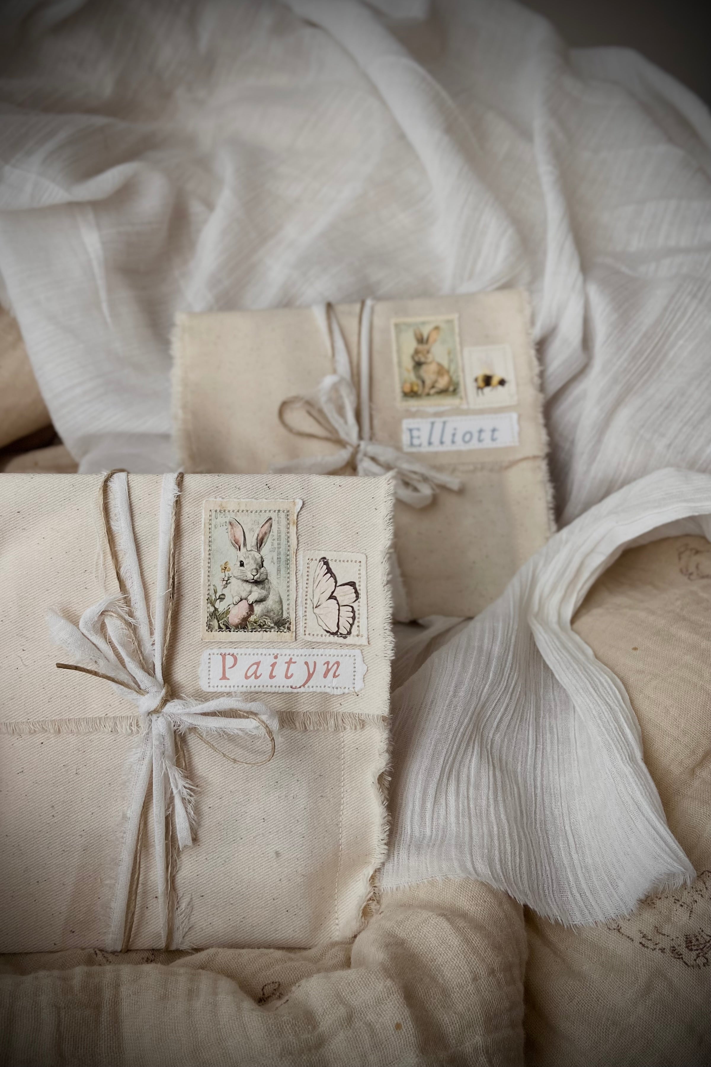 Letter from the Easter Bunny with Handmade Fabric Envelope | Pink