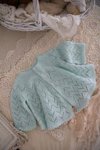 Vintage Handmade Baby Cardigan with Illustrated Keepsake Card | Blue