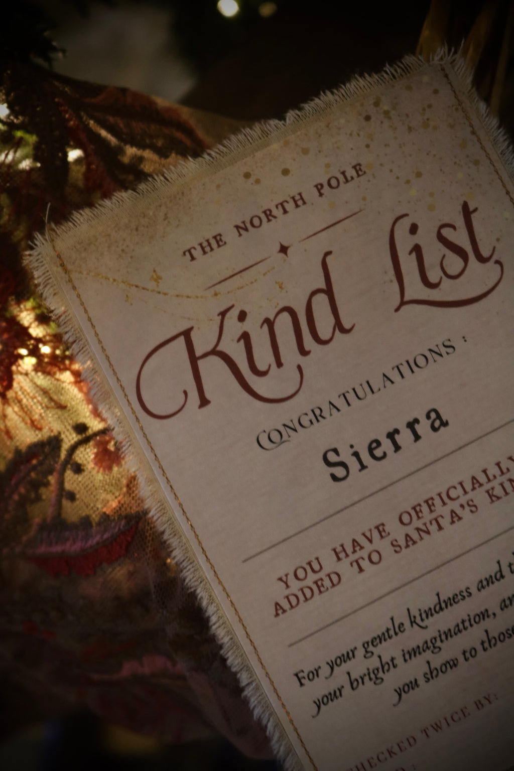 Kind List Certificate