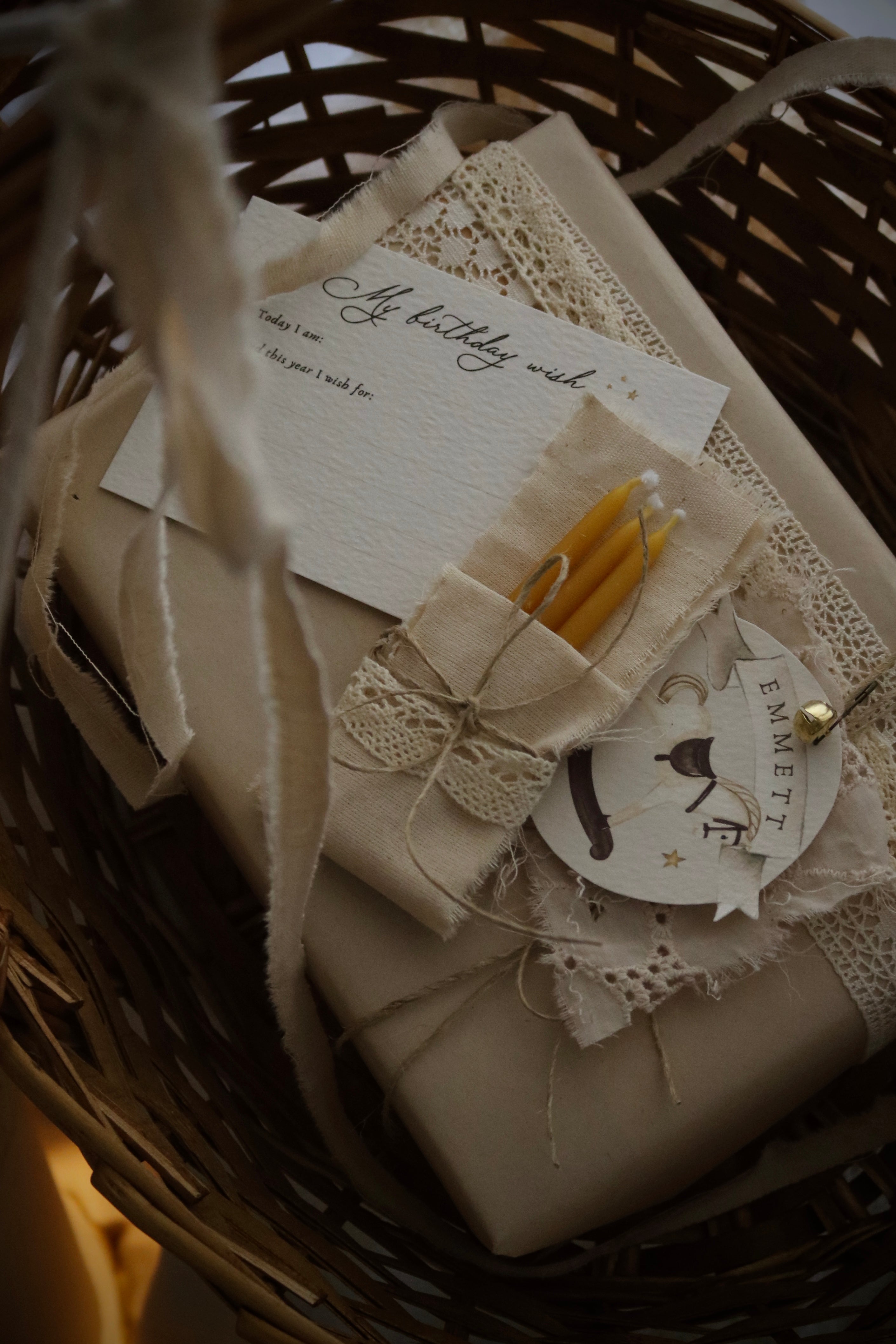My Birthday Wish Set | 3 x Beeswax Candles + Wish Cards