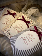 Personalised Christmas Card with Lace and Velvet Ribbon