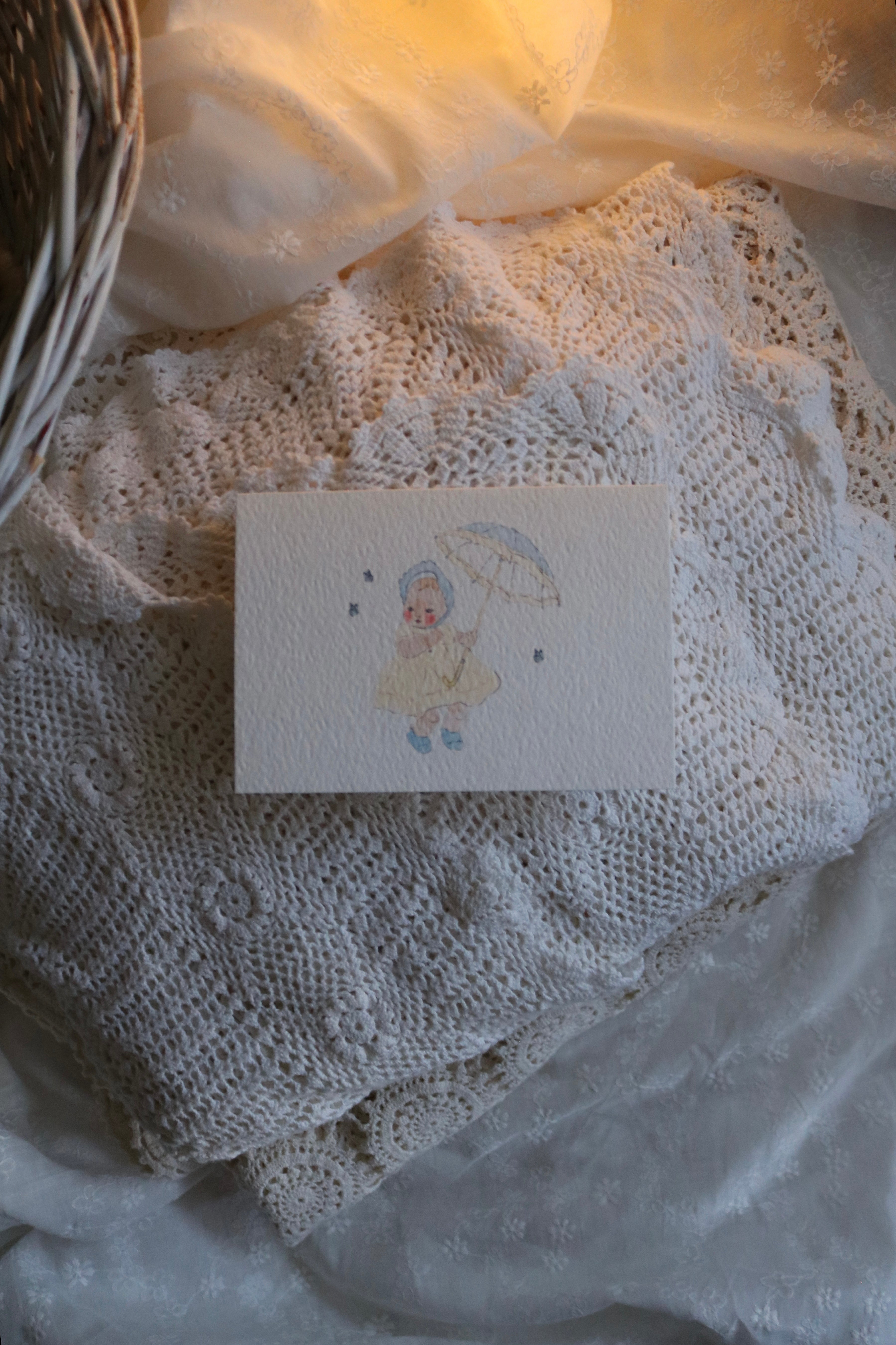 Dolly with Parasol | Illustrated Keepsake Card