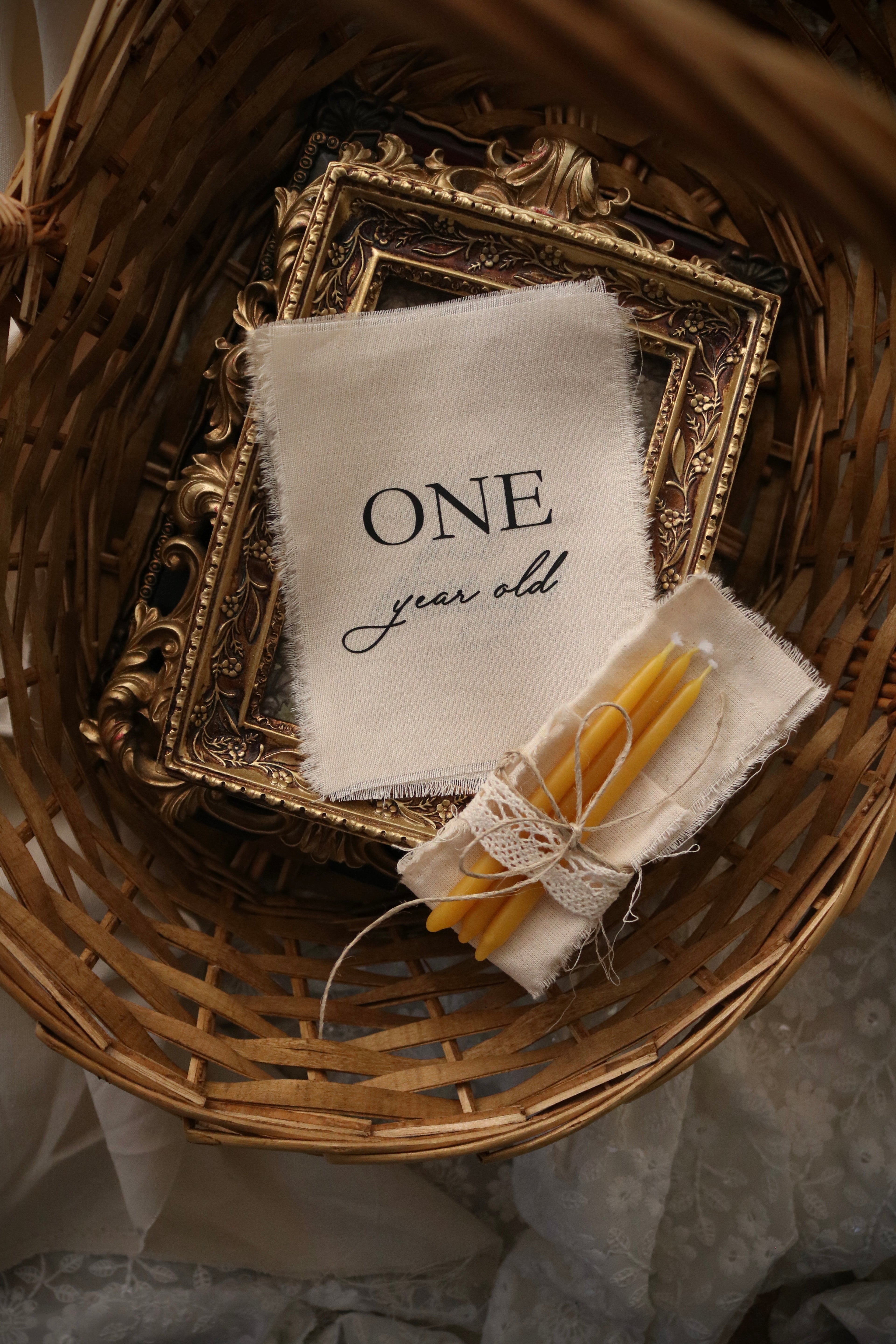 A Year of Firsts - Linen Milestone Set for Baby