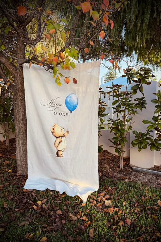 Extra Large Birthday Banner | 100cm x 180cm | Multiple Design + Fabric Options