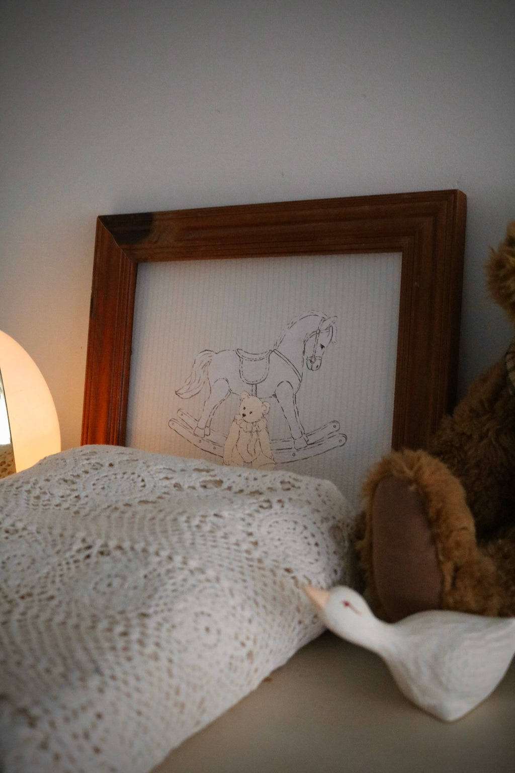 Bear & Rocking Horse | Framed