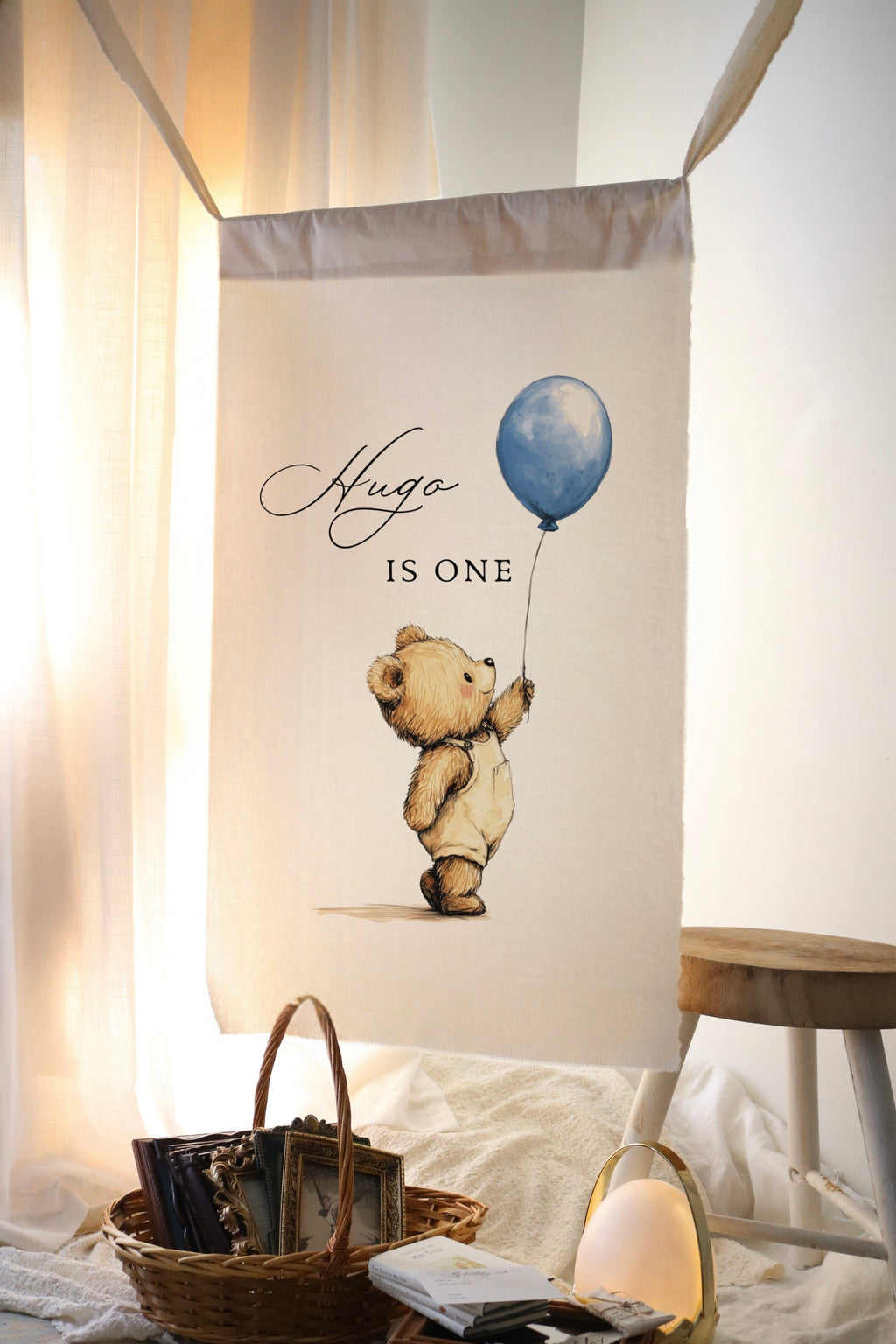 Tall Birthday Banner | 55cm x 115cm | Multiple Design + Fabric Options
