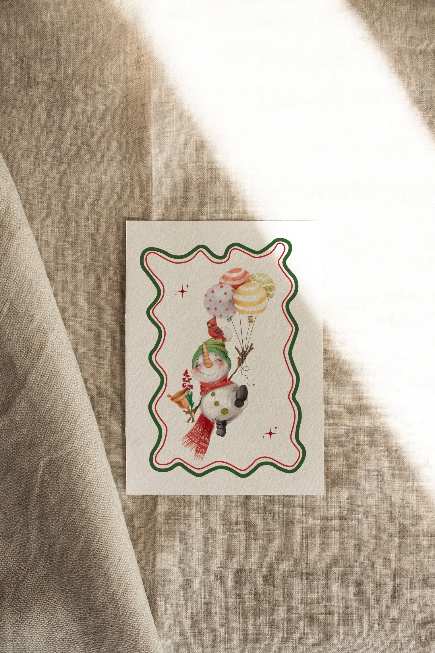 Snowman | Available as Christmas Card or Print