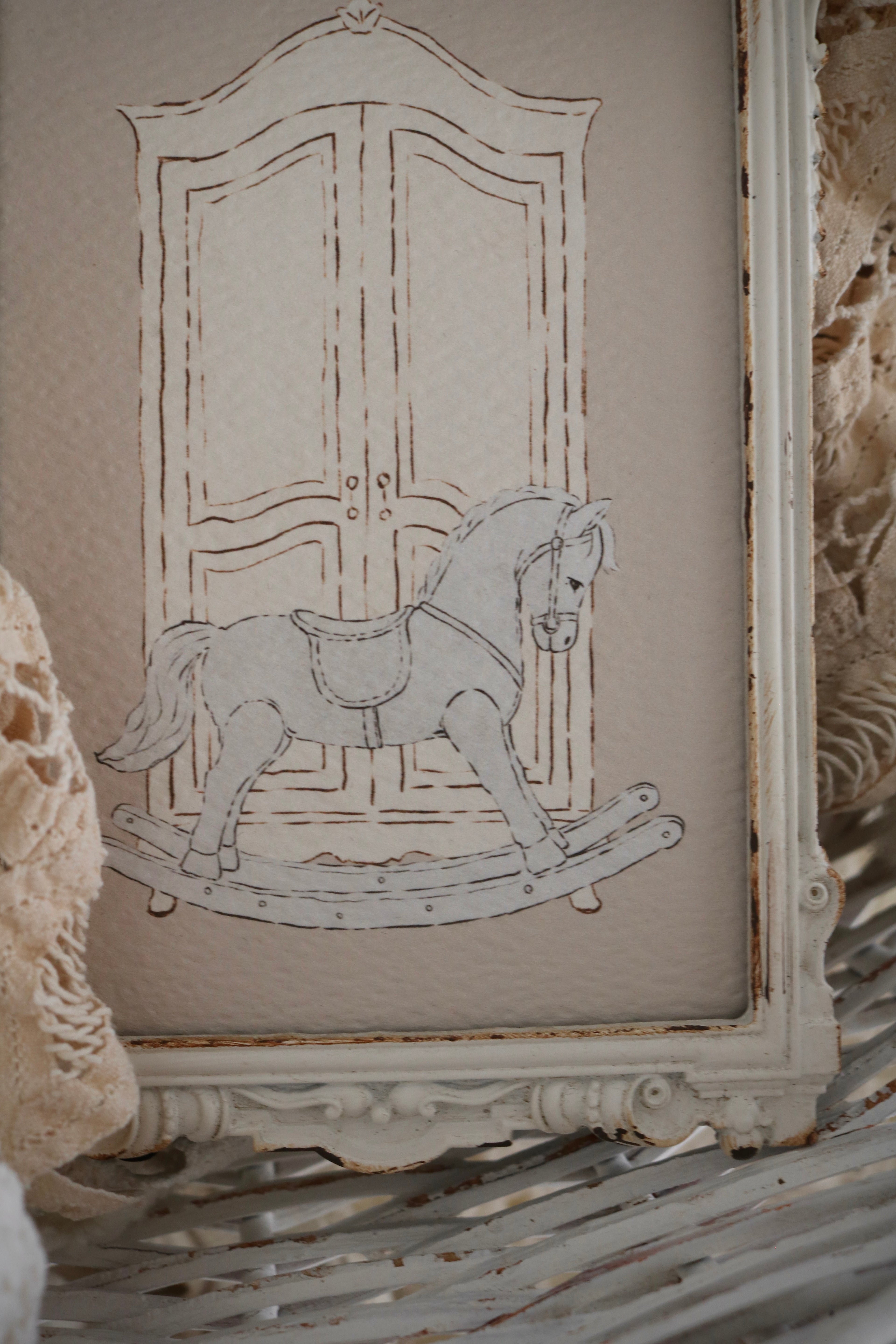 The Armoire and Rocking Horse | Framed