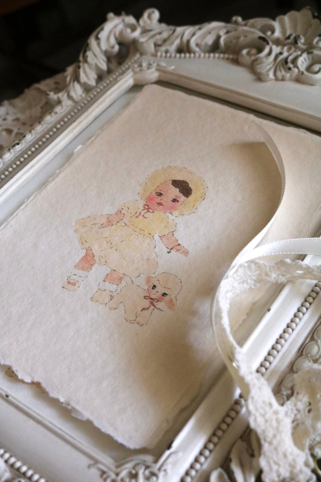 Little Dolly and Her Lamb | Art Print